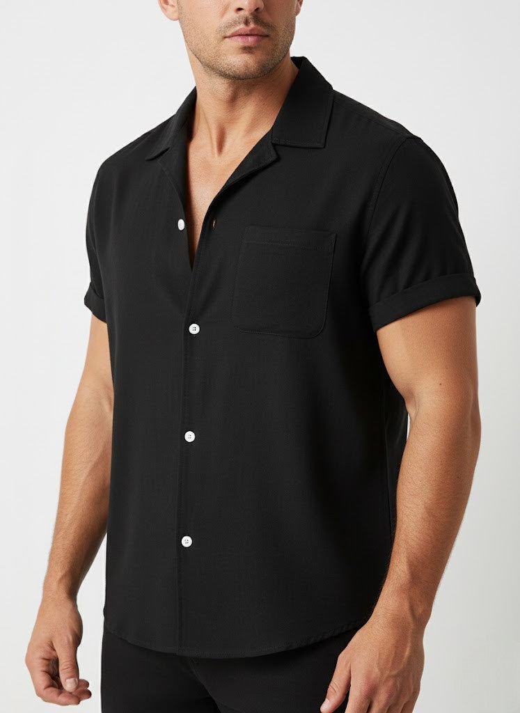 Ursula - Stylish Men's Short-Sleeved Shirt with Chest Pocket
