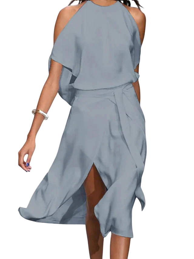 Madonna - Elegant Dress with Fashionable Shoulder Cutouts