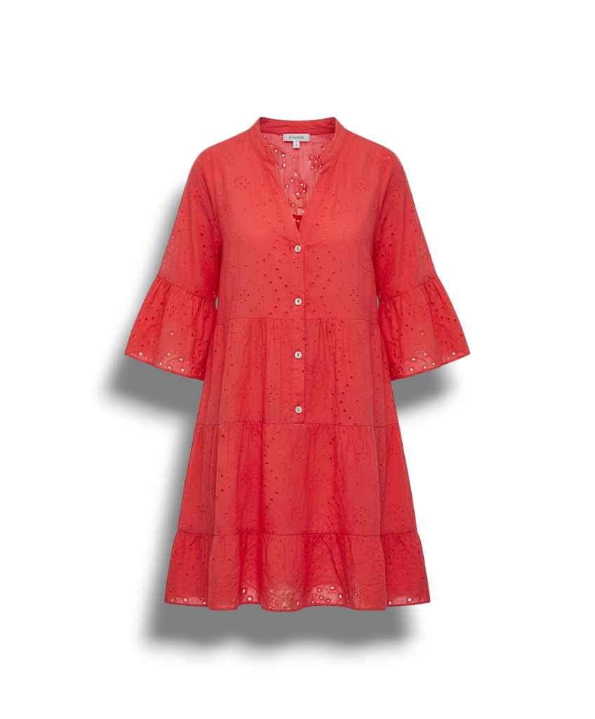Candela - Breathable Women's Summer Dress with Flattering V-neck and Flared Sleeves