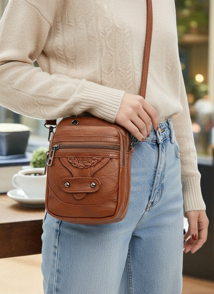 Rosemary - Women's Vintage-Style Leather Crossbody Bag for Sophisticated Everyday Use