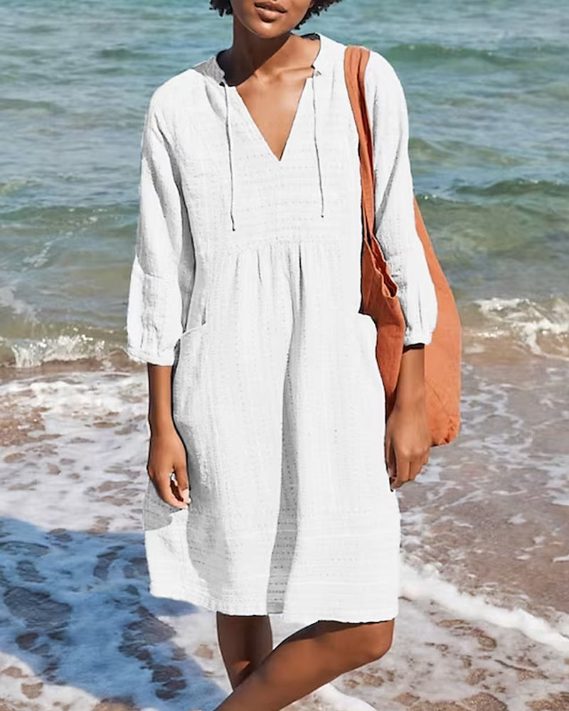 Evangeline - Elegant Summer Dress with Pockets and Breathable Fabric