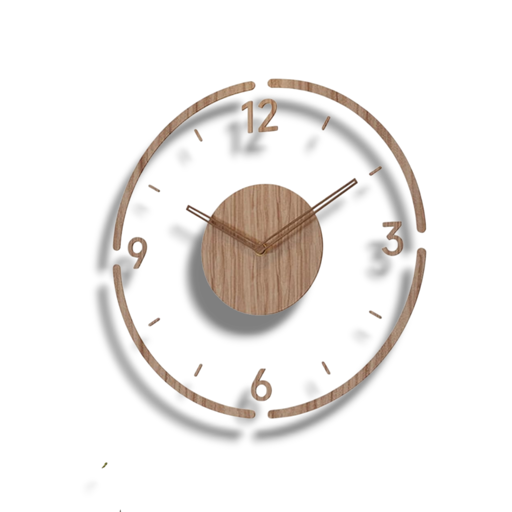 Showerra - Large Acrylic Wood Wall Clock For Living Room Modern