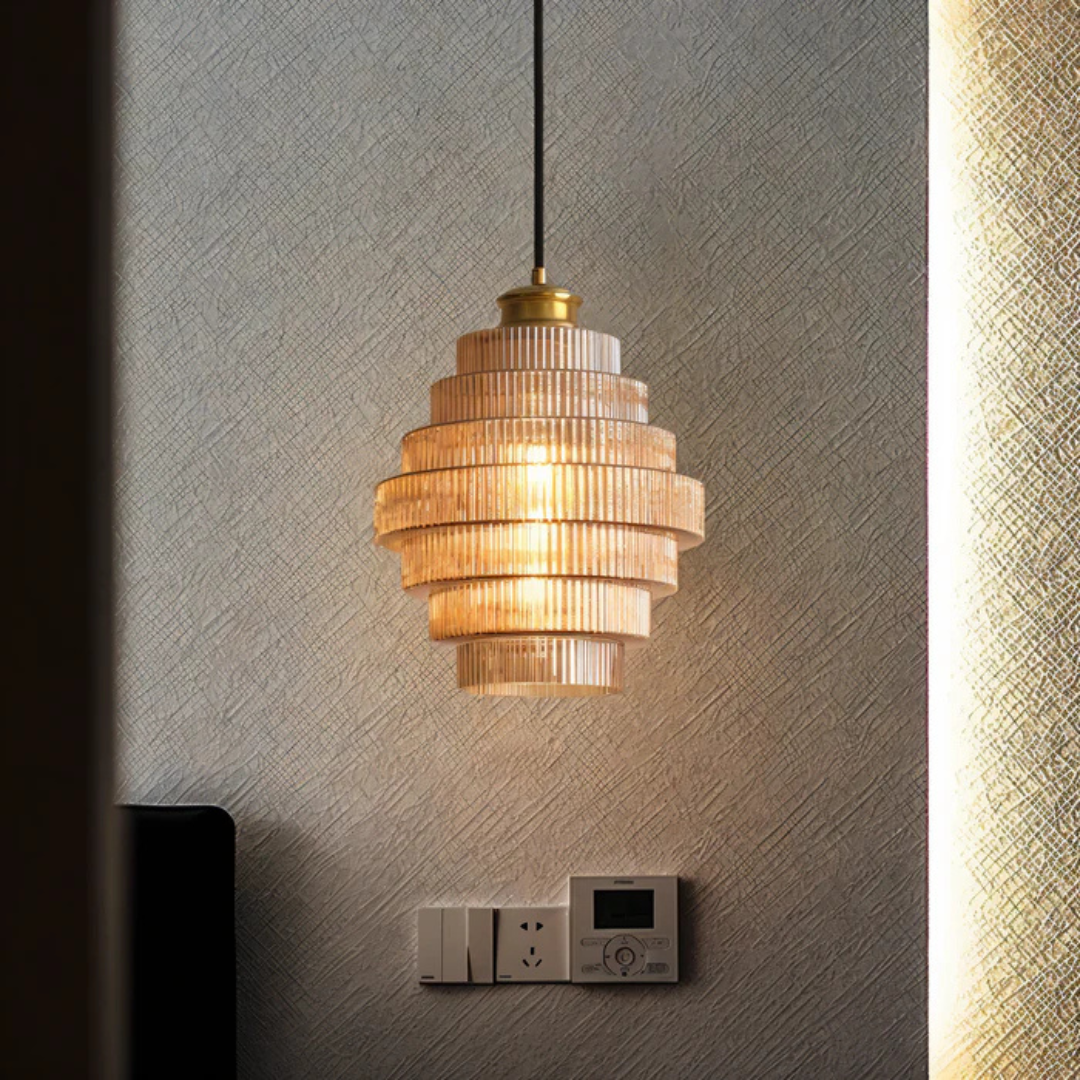 Solarae - Hebes Retro Glass Pendant Lamp Brass Elegant Living Room