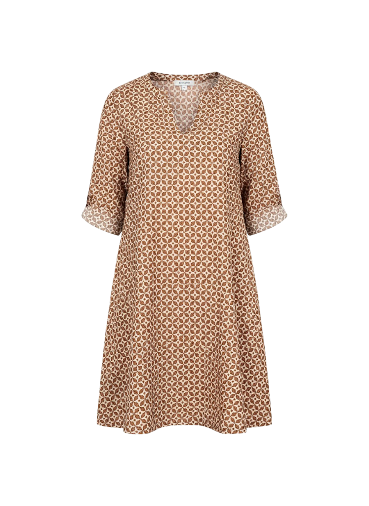 Sidonie- Stylish Loose Dress with Trendy Pattern and V-neck Design