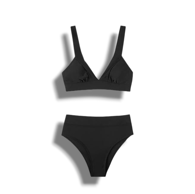 Halston - Solid High-Waisted Bikinis for Confident Style and Comfort