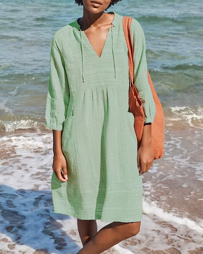 Evangeline - Elegant Summer Dress with Pockets and Breathable Fabric