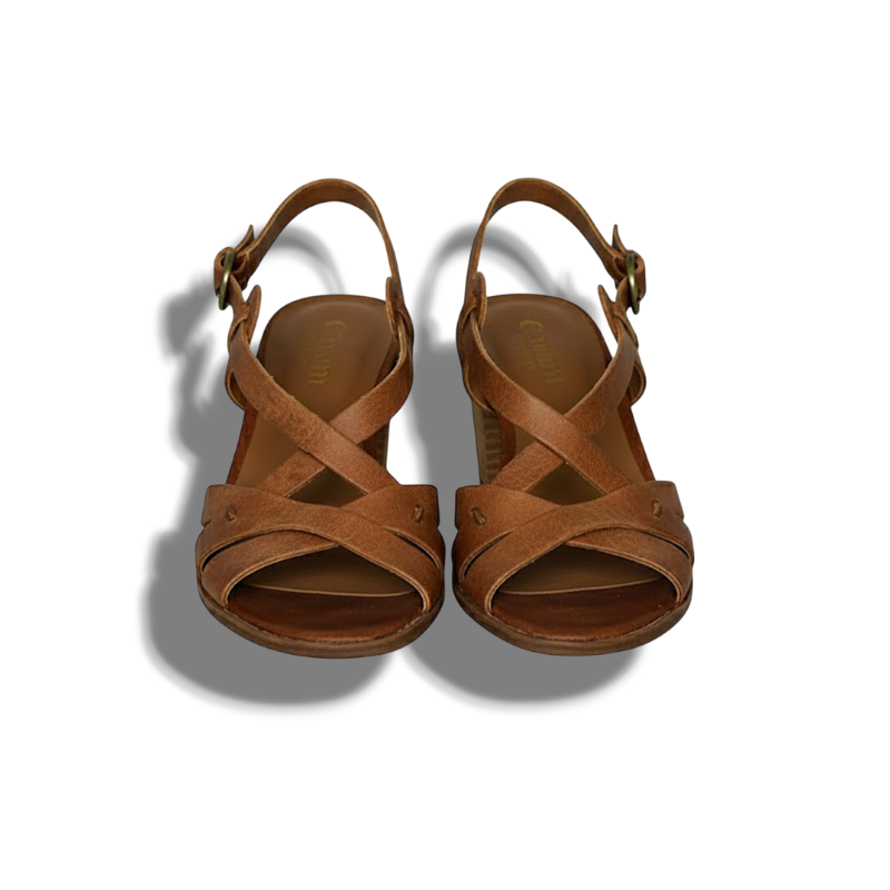 Aveline - Vintage-Inspired Block Heel Sandals with Strappy Design