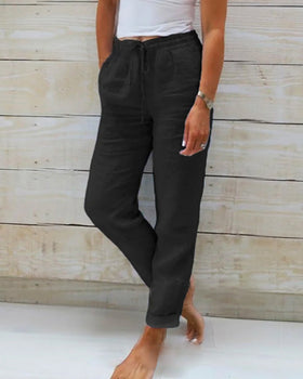 Maxie - Comfortable Linen Trousers for Women in Multiple Colors