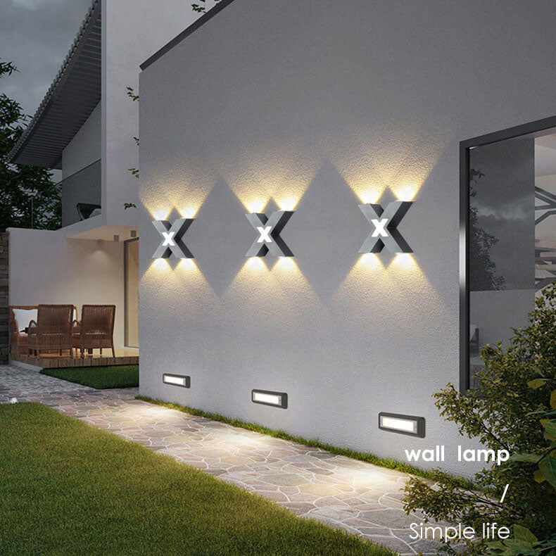 Glowora - QuadBeam X Shape Waterproof LED Wall Light For Homes