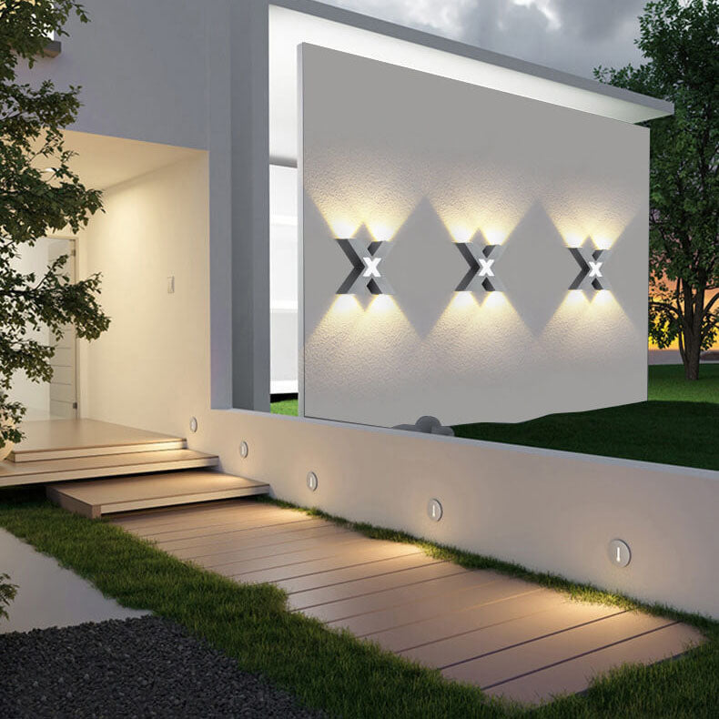 Glowora - QuadBeam X Shape Waterproof LED Wall Light For Homes