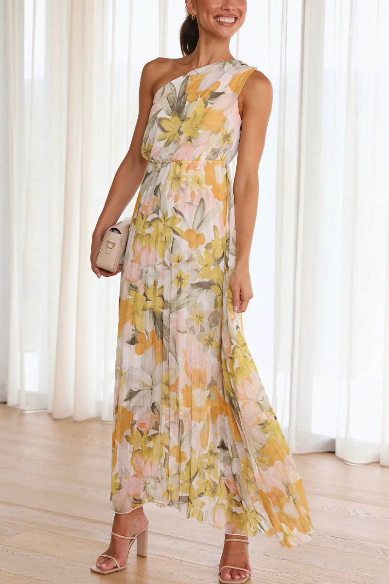 Xiara - Elegant Printed Off-the-Shoulder Dress for Summer Chic