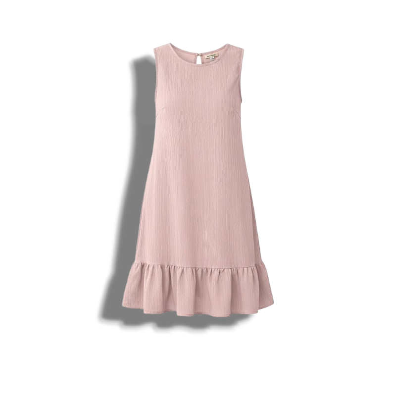 Carrie - Sleeveless Dress with Fashionable Ruffle Trim