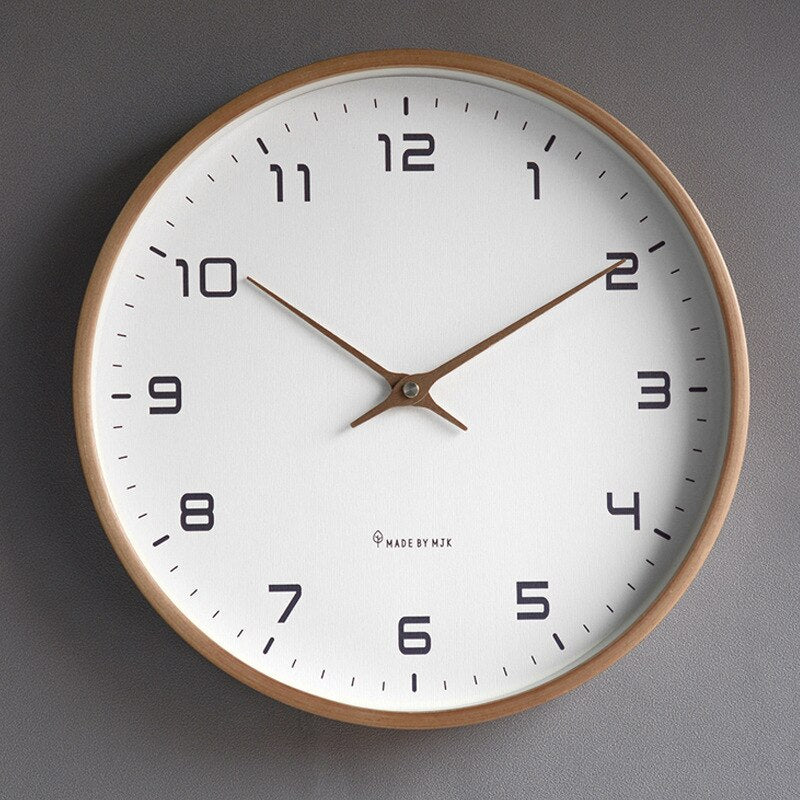 Faucetra - NordicTime Silent Wooden Wall Clock For Peaceful Homes
