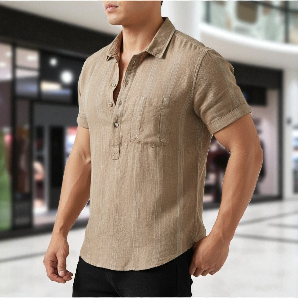 Andreas - Stylish Men's Vintage Linen Shirt for Timeless Elegance
