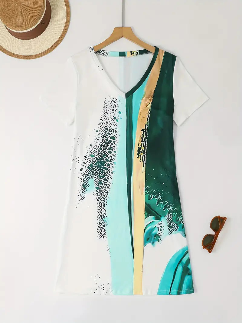 Mireya - Stylish Women's Mini Dress with Abstract Print for Summer