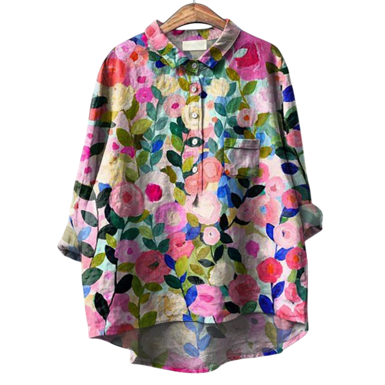 Kiara - Stylish Loose Fit Floral Blouse for Effortless Elegance