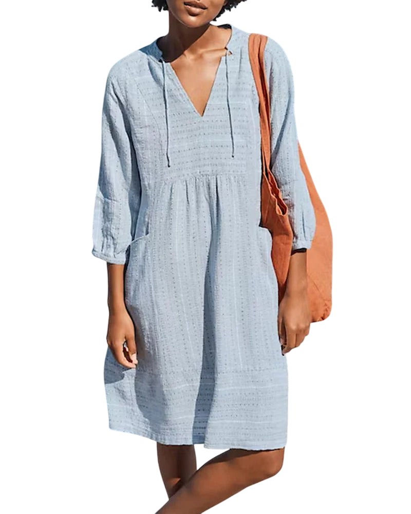 Evangeline - Elegant Summer Dress with Pockets and Breathable Fabric