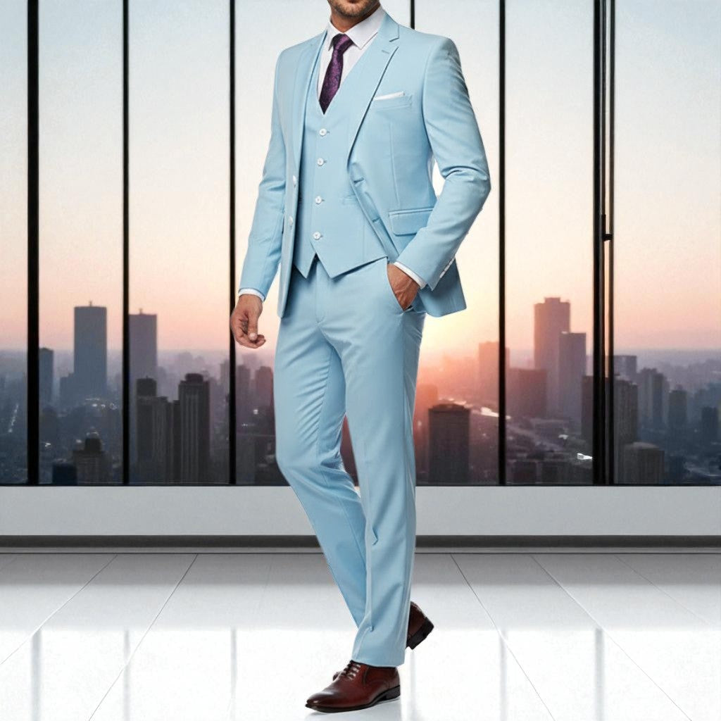 Dean - Elegant 3-Piece Formal Men's Suit Set for Business and Weddings