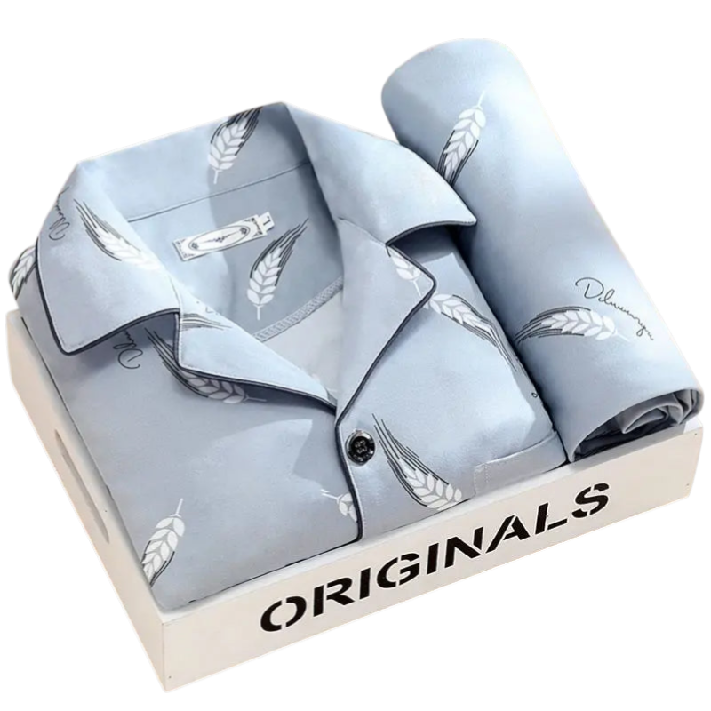 Alan - Comfortable Men's Pyjama Set with Shirt and Button Closure