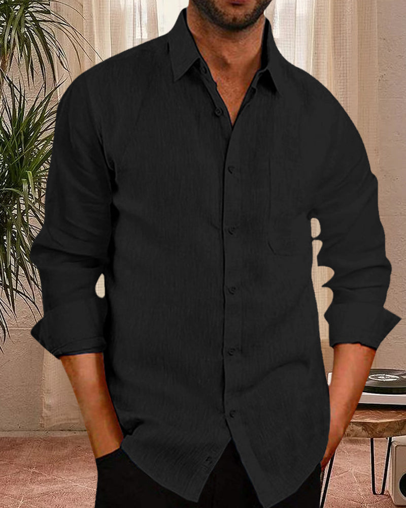 Ned - Stylish Men's Long-Sleeved Shirt for Casual Elegance