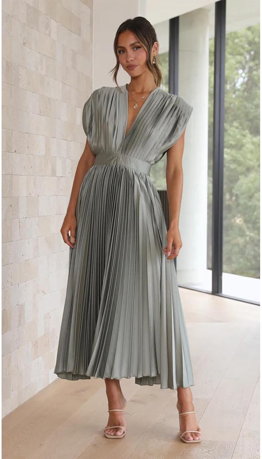 Casimir - Elegant Women's V-neck Sleeveless Dress for Summer Occasions