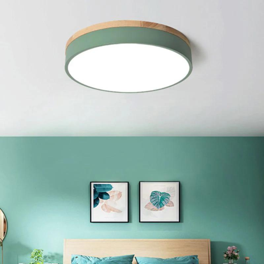 Sheetara - Scandi Natural Ceiling Light With Wood Ring LED