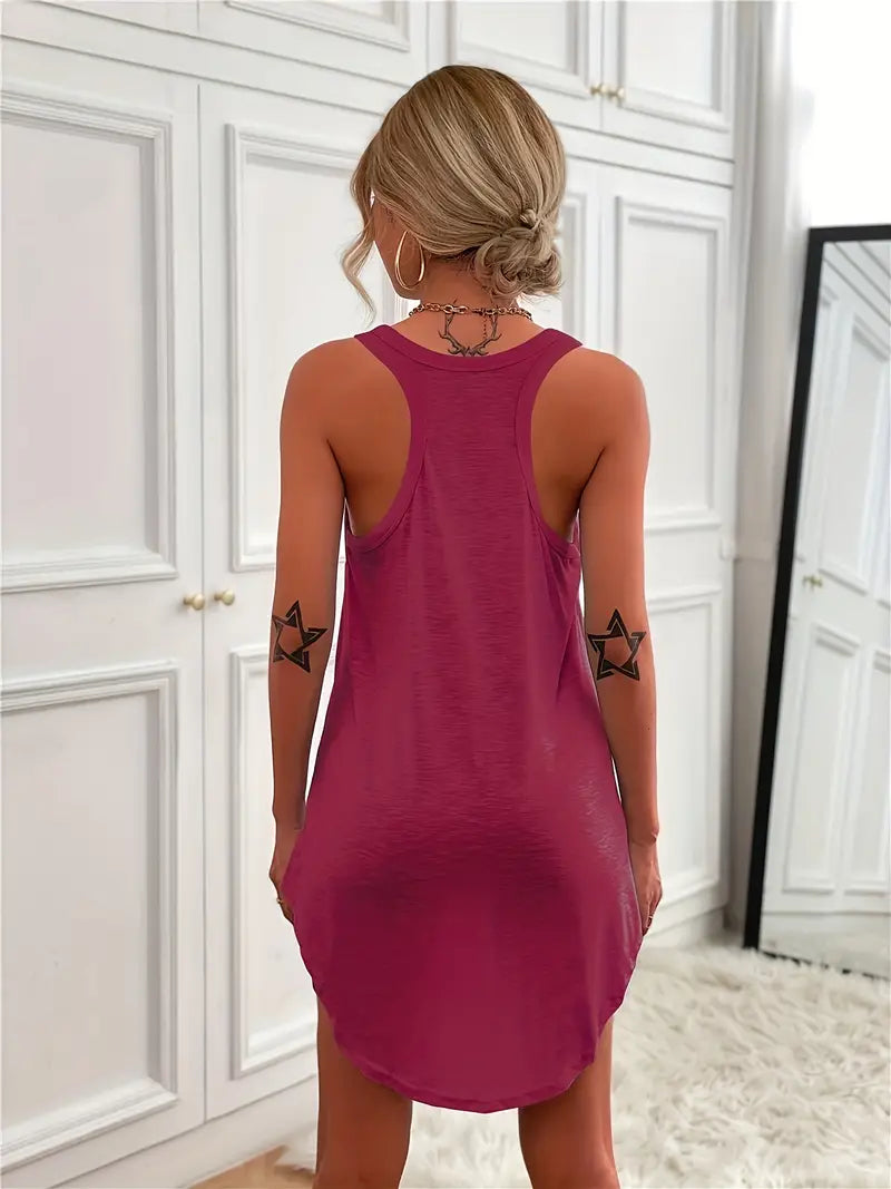 Janice - Lightweight Cotton Sleeveless Tank Top with Racerback Design