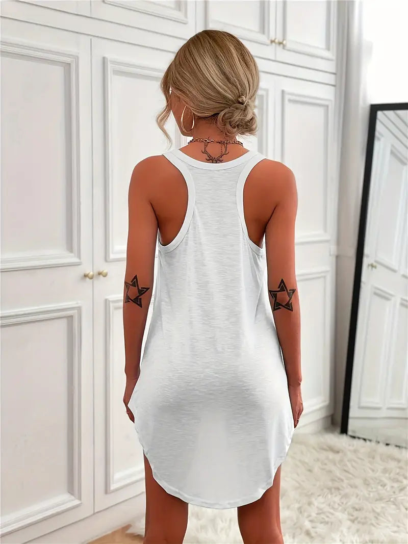 Janice - Lightweight Cotton Sleeveless Tank Top with Racerback Design