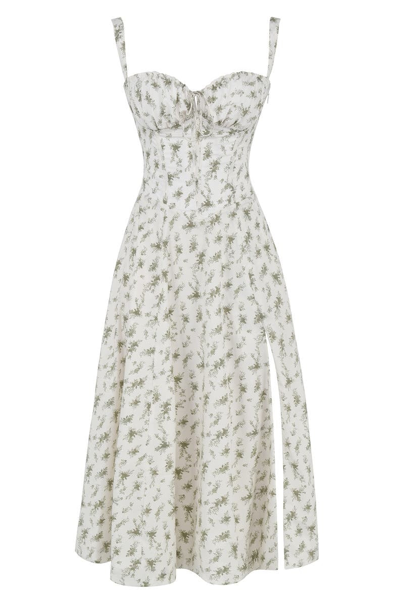 Nooria - Elegant Women's Floral Midi Dress with Flared Skirt