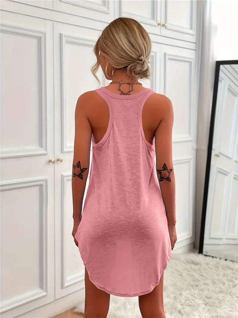 Janice - Lightweight Cotton Sleeveless Tank Top with Racerback Design