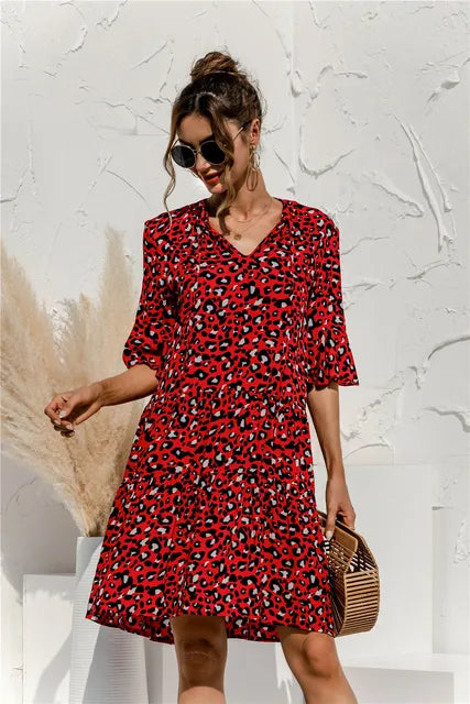 Isley - Vibrant Summer Floral Dress for Women with Breezy Elegance