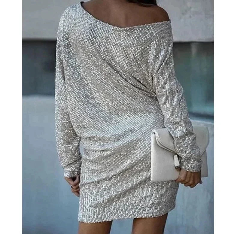 Anna - Shiny One-Shoulder Mini Dress for Stunning Occasions