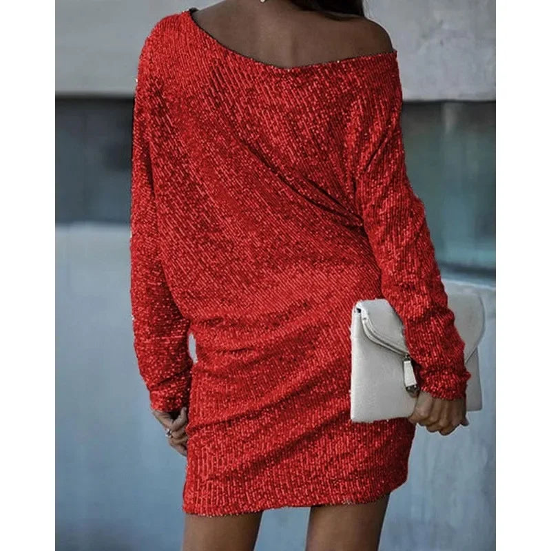 Anna - Shiny One-Shoulder Mini Dress for Stunning Occasions