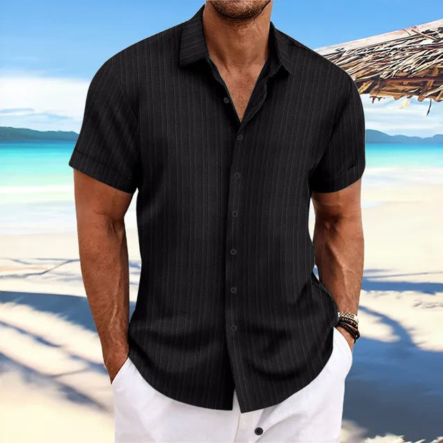Curtis - Comfortable Men’s Shirt with Jacquard Pattern and Breathable Fabric