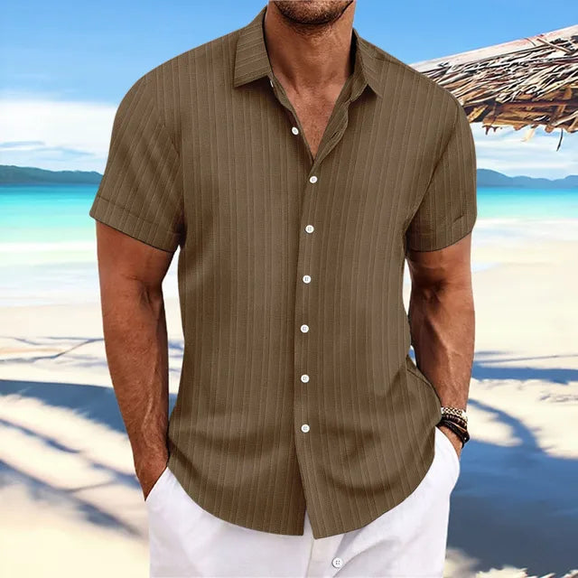 Curtis - Comfortable Men’s Shirt with Jacquard Pattern and Breathable Fabric