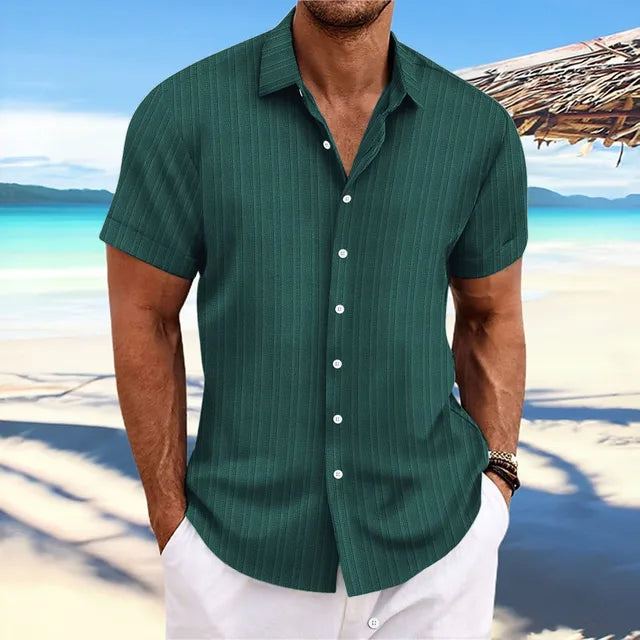 Curtis - Comfortable Men’s Shirt with Jacquard Pattern and Breathable Fabric