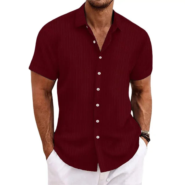 Curtis - Comfortable Men’s Shirt with Jacquard Pattern and Breathable Fabric