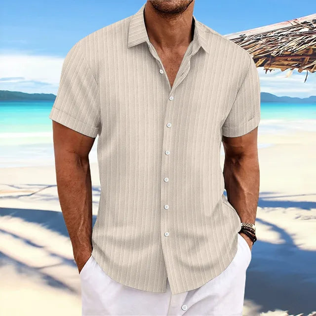Curtis - Comfortable Men’s Shirt with Jacquard Pattern and Breathable Fabric