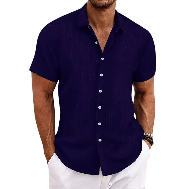 Curtis - Comfortable Men’s Shirt with Jacquard Pattern and Breathable Fabric