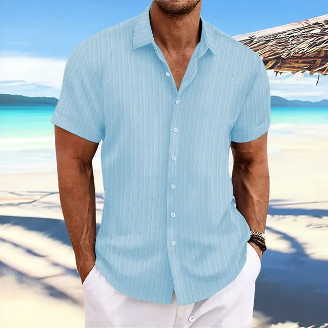 Curtis - Comfortable Men’s Shirt with Jacquard Pattern and Breathable Fabric