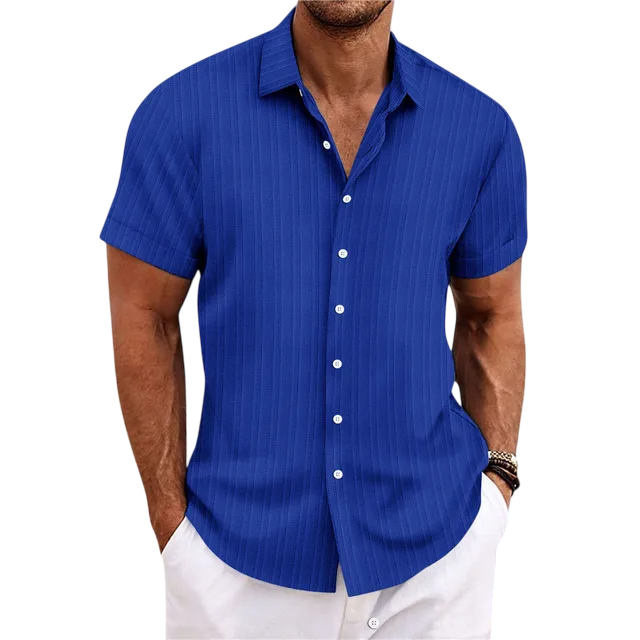 Curtis - Comfortable Men’s Shirt with Jacquard Pattern and Breathable Fabric