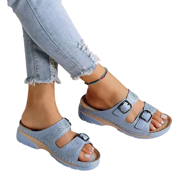 Calla - Stylish Open-Toe Platform Sandals with Adjustable Buckle Straps