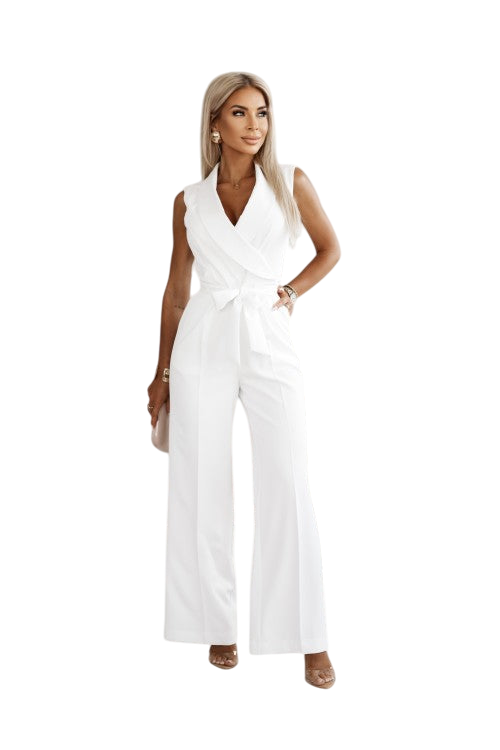 Arleta- Elegant Women's Wide-Leg Jumpsuit with Belted Waist