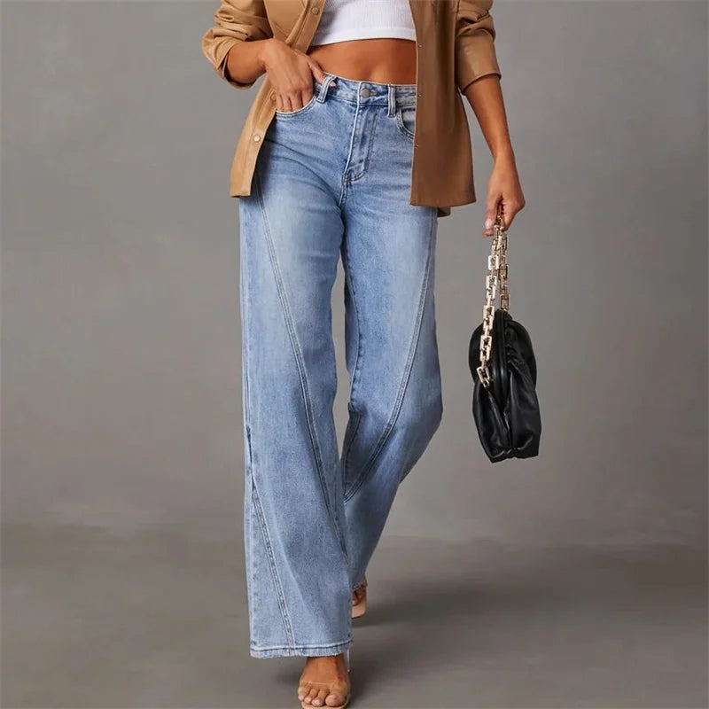 Donna - Stylish Women's High-Waisted Straight-Cut Jeans for Comfort and Class