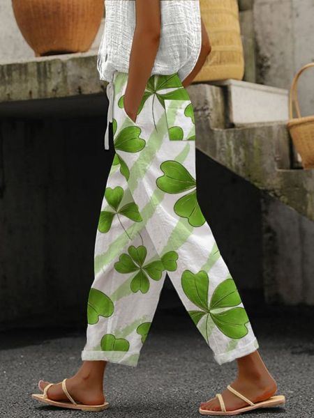 Leanna - Elegant Floral Summer Trousers for a Chic Look