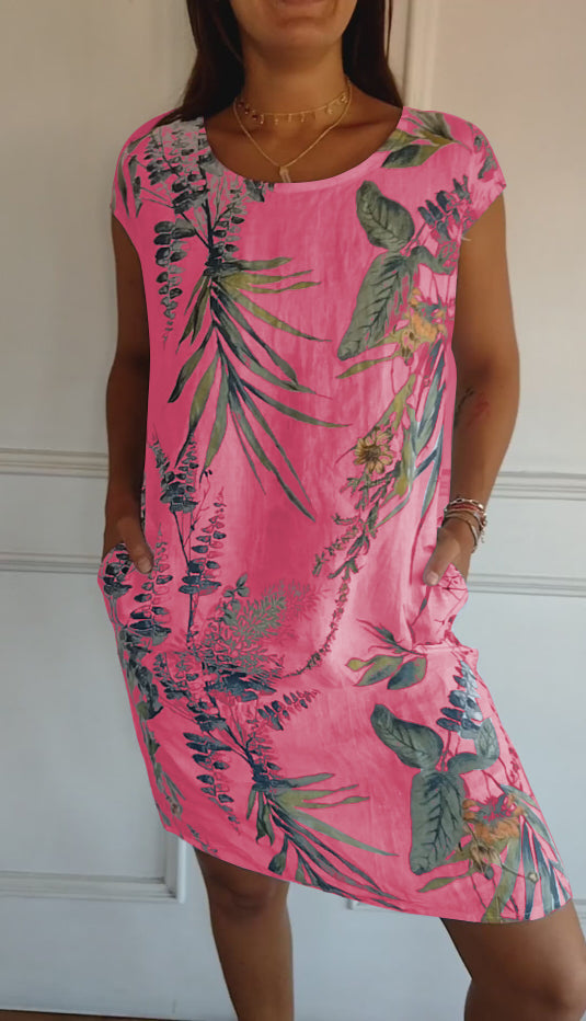 Nina - Elegant Women's Round-neck Dress in Luxurious Fabric