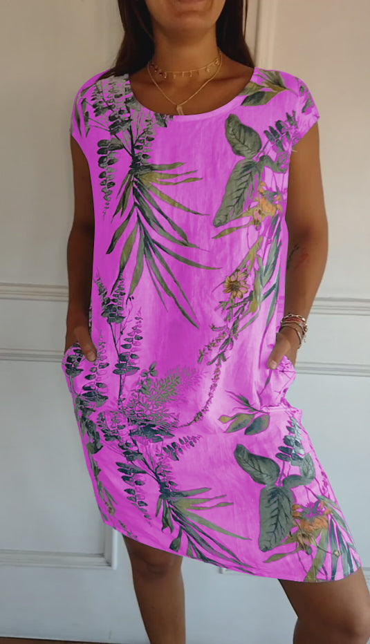 Nina - Elegant Women's Round-neck Dress in Luxurious Fabric