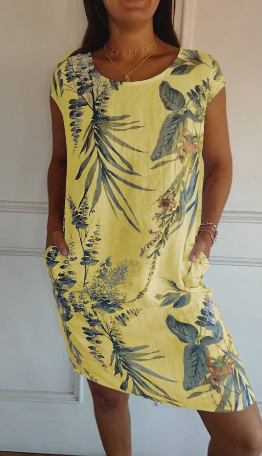 Nina - Elegant Women's Round-neck Dress in Luxurious Fabric