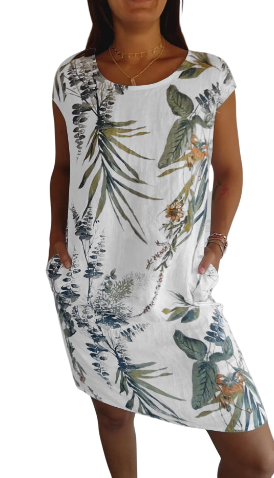 Nina - Elegant Women's Round-neck Dress in Luxurious Fabric