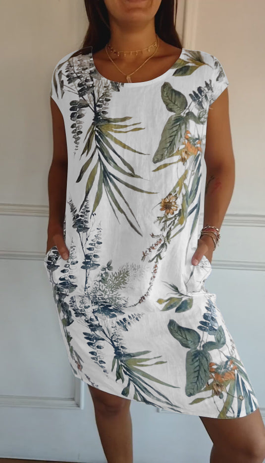 Nina - Elegant Women's Round-neck Dress in Luxurious Fabric